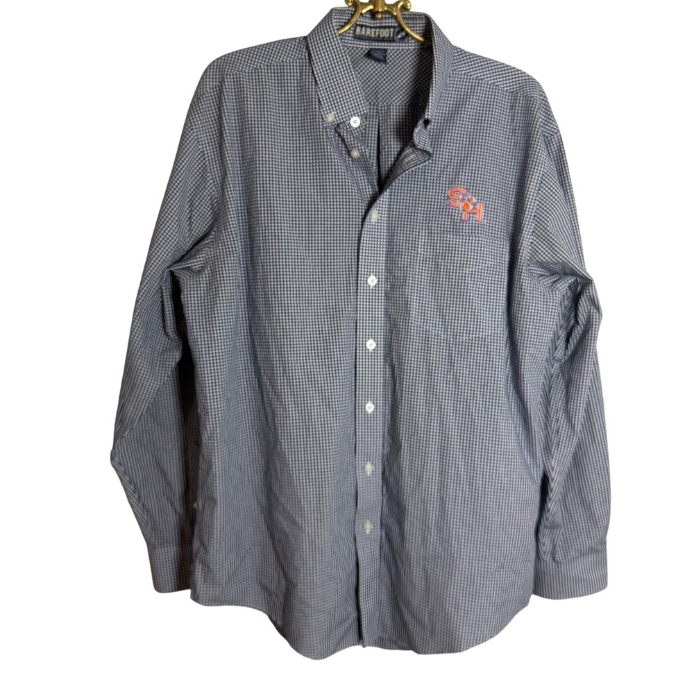 Barefoot Sam Houston State SHSU Bearkats Gingham Button Down Shirt‎ Mens Large L